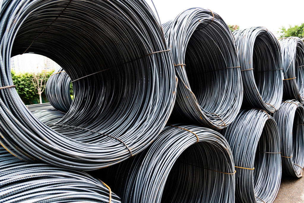 Oregon Wire steel wire rolls on construction site.