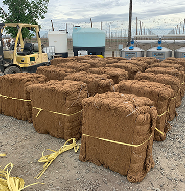 Coir Twine Hero Several bales of coir twine for hop growers.