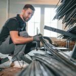 Selecting steel wire for custom wire fabrication.