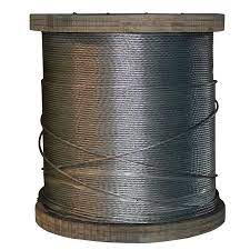 A spool of galvanized guy strand 1x7 - 1/4".