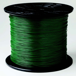A 35lb spool of Oregon Wire's green florist wire.