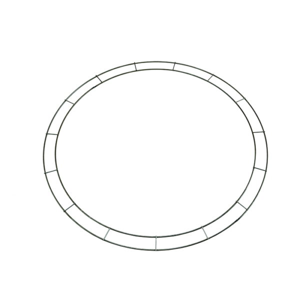 An overhead picture of Oregon Wire's round flat wreath ring.